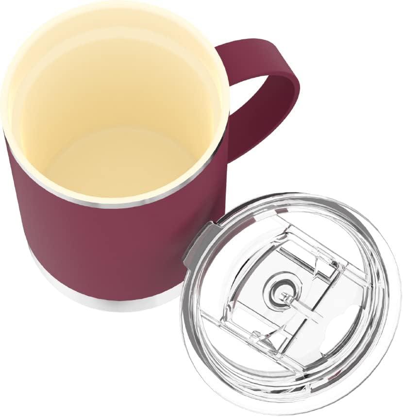 Asobu Ultimate Stainless Steel Ceramic Inner Coating Insulated Coffee Mug, 12 Ounces (Burgundy)