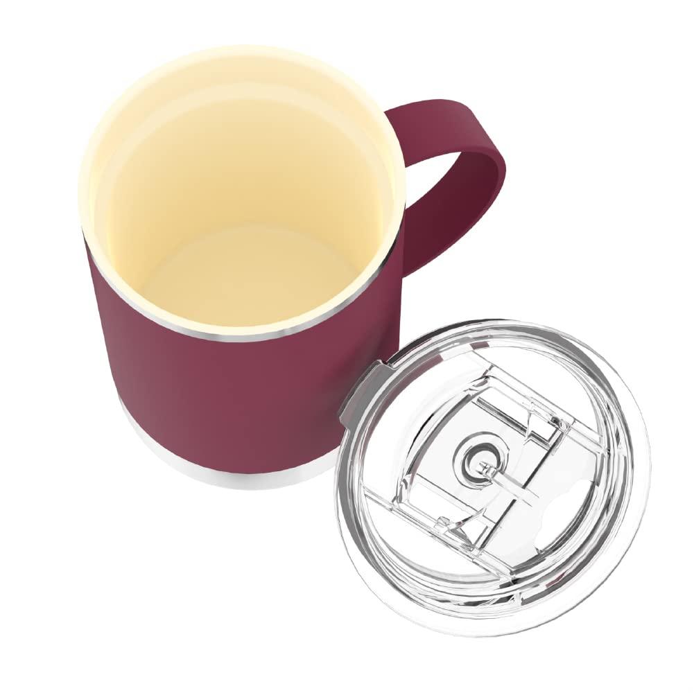 Asobu Ultimate Stainless Steel Ceramic Inner Coating Insulated Coffee Mug, 12 Ounces (Burgundy)