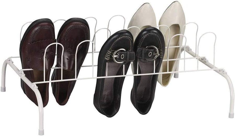 Household Essentials Wire Shoe Rack White: Metal Freestanding Shoe Organizer for Closet & Entryway, Holds 9 Pairs