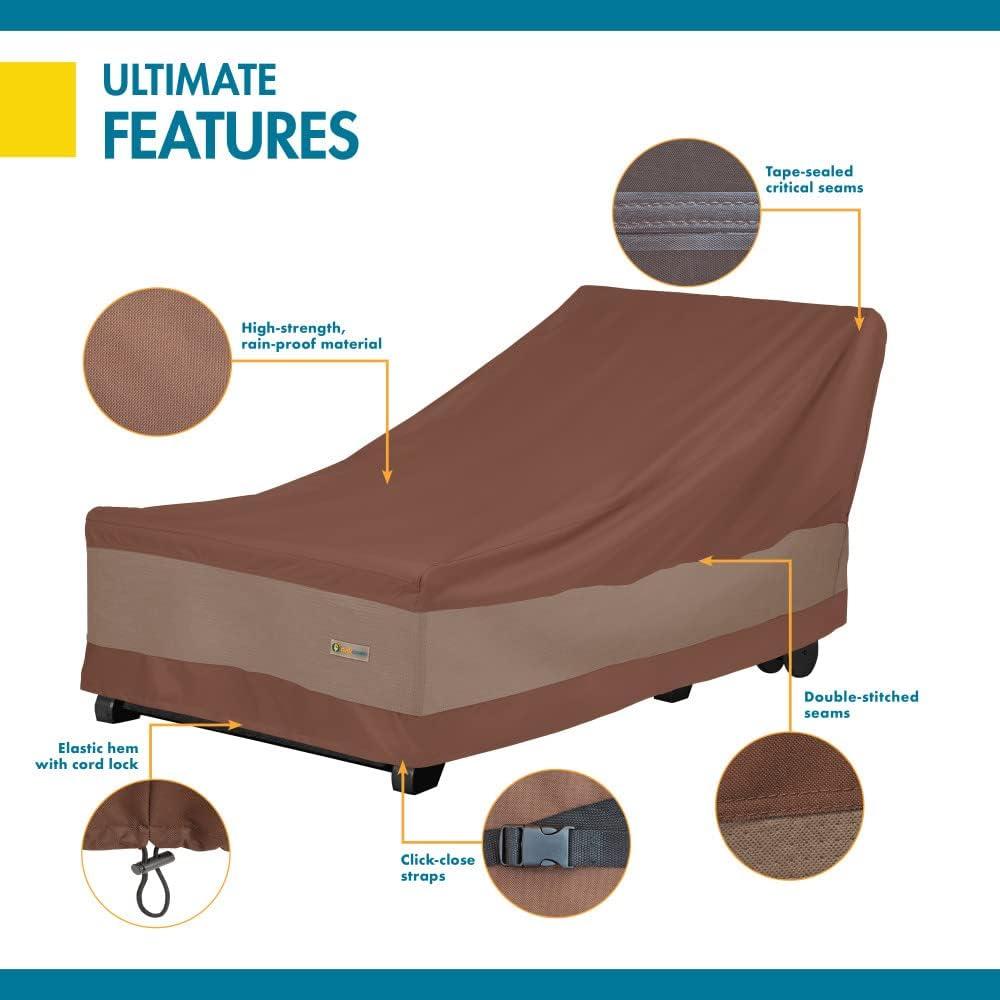 Mocha Cappuccino Brown Polyester Outdoor Chaise Lounge Cover