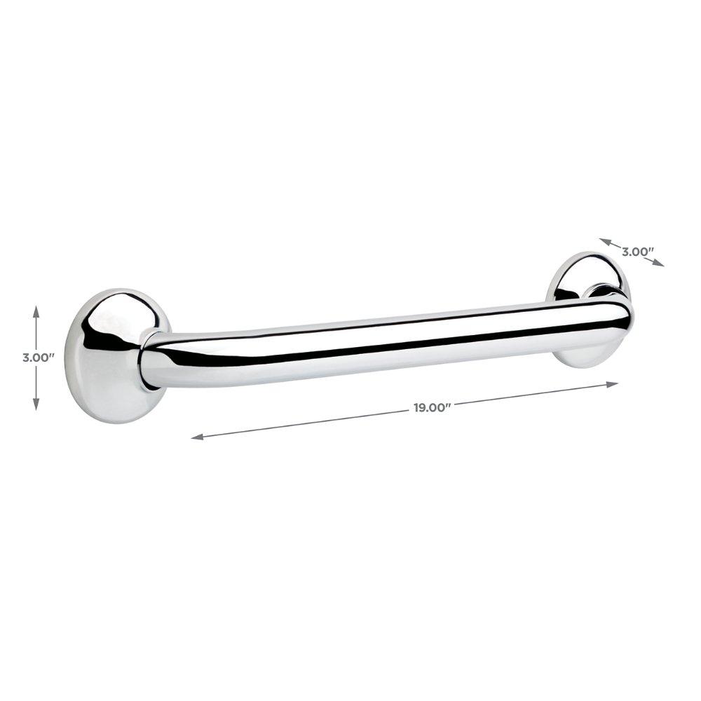 Delta Lahara (1-Pack) 16' Shower Grab Bar Seniors ADA Compliant Bright Stainless Steel 450 lb Capacity Bathroom Safety Handle for Shower, Bathtub | Wall Mounted Balance Assist, Grip DF59816-BS1-XX