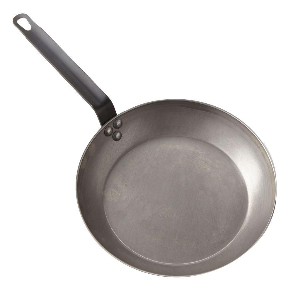 12" Carbon Steel Fry Pan with Solid Metal Handle