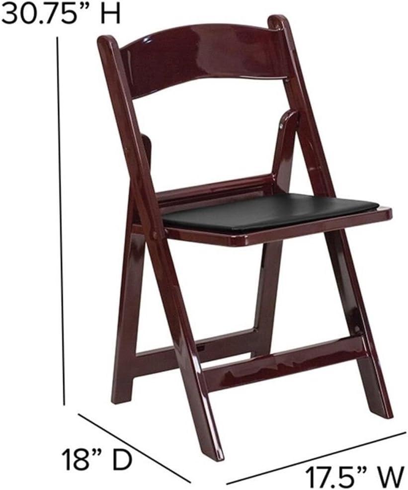 Flash Furniture Hercules Folding Chair - Red Mahogany Resin - 2 Pack 800LB Weight Capacity Comfortable Event Chair - Light Weight Folding Chair