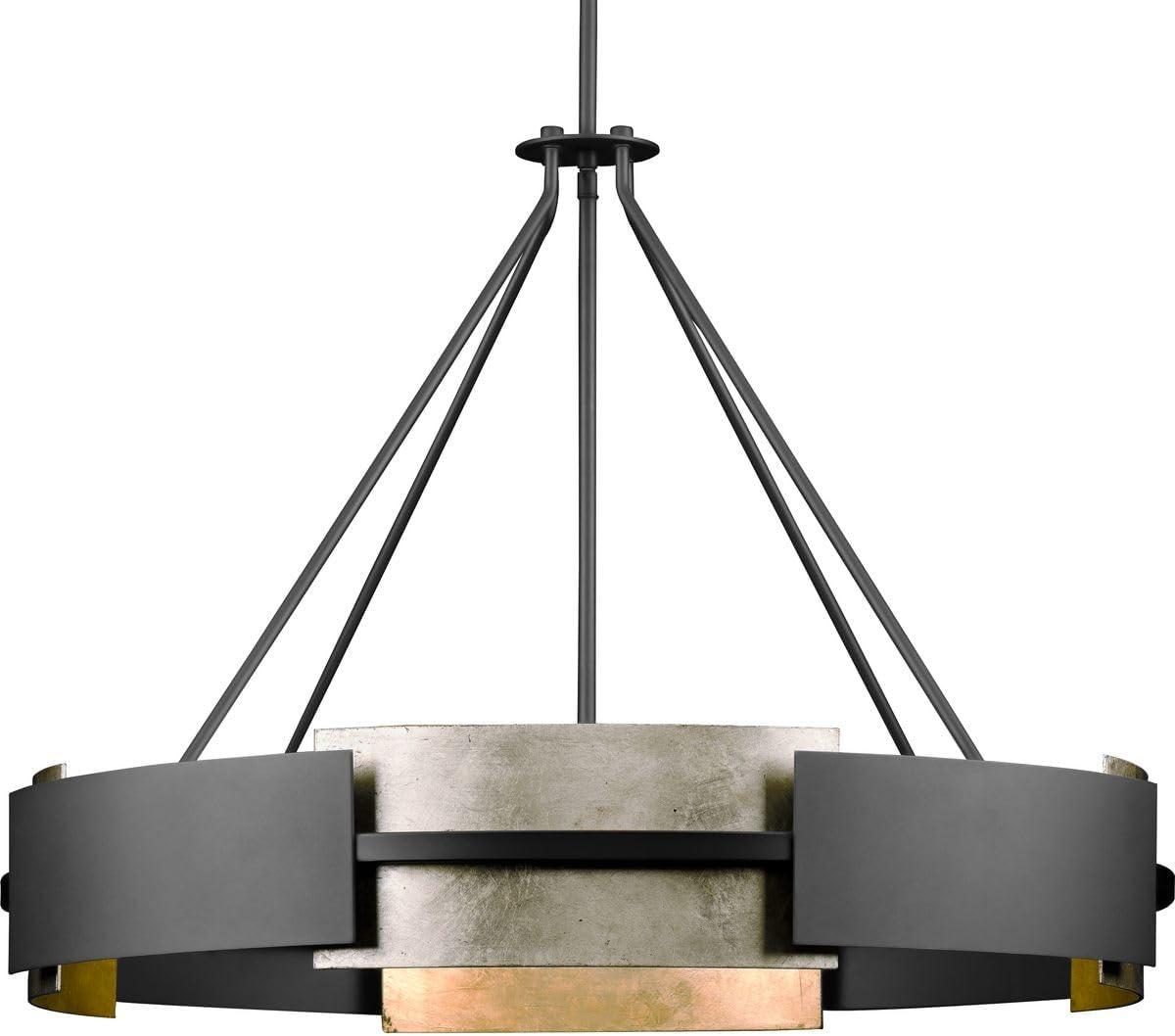 Progress Lighting Lowery 6-Light Chandelier, Matte Black, No Shade