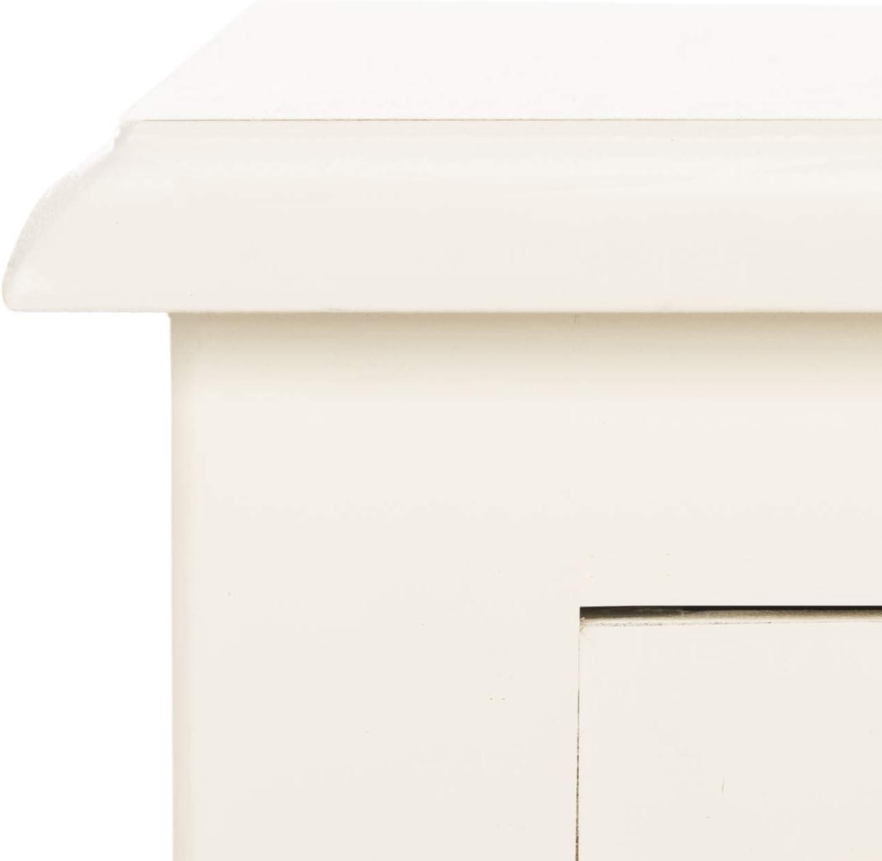 Everly Drawer Side Table - Vintage White - Safavieh.