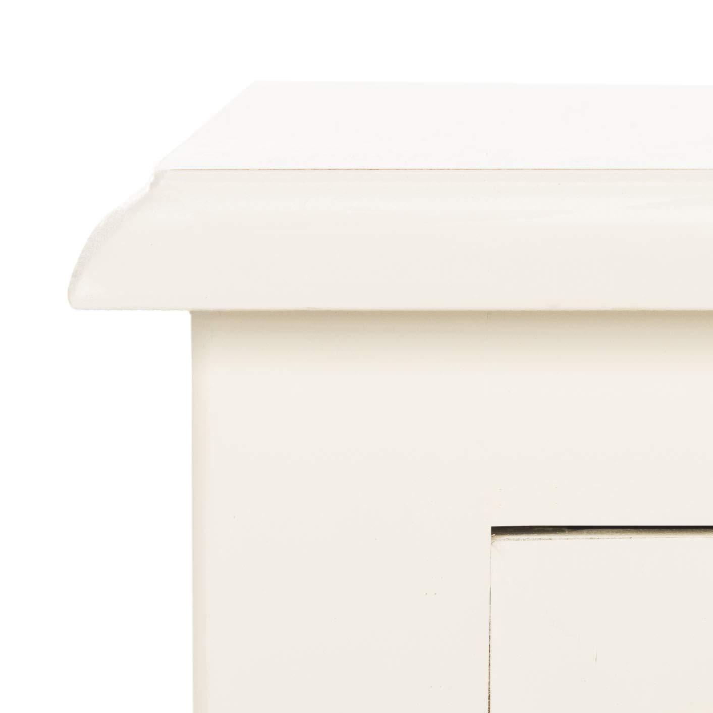 Everly Drawer Side Table - Vintage White - Safavieh.