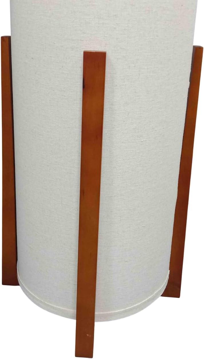 Parker 48 in. Farmhouse 2-Light LED Energy Efficient Floor Lamp with Beige Fabric Cylinder Shade