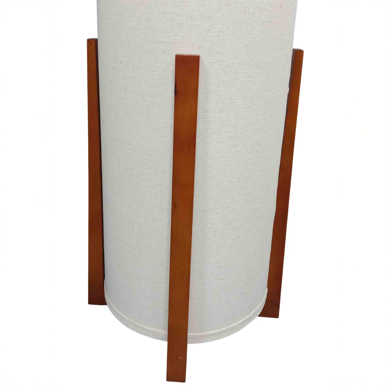 Parker 48 in. Farmhouse 2-Light LED Energy Efficient Floor Lamp with Beige Fabric Cylinder Shade