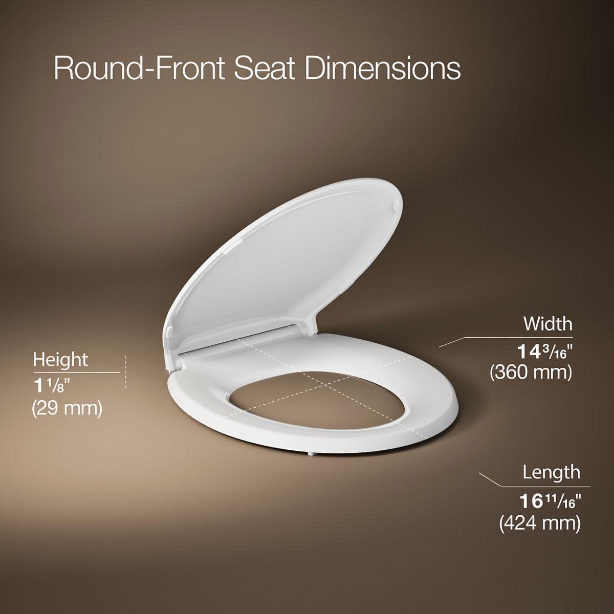 Rutledge Front Quiet-Close with Grip-Tight Bumpers Round Toilet Seat