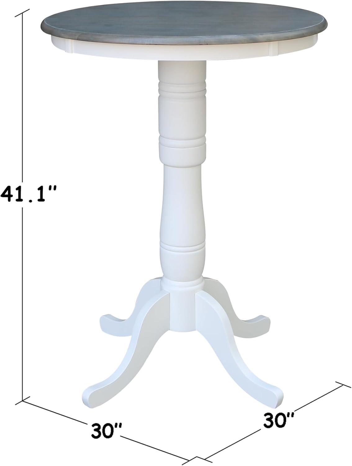 Ronin Round Pedestal Table White/Heather Gray - International Concepts