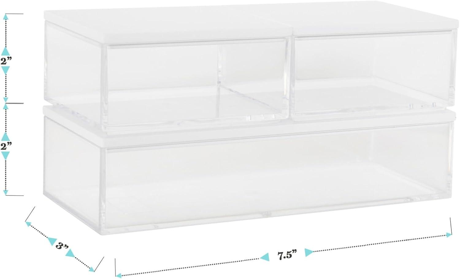 Thomas Martha Stewart Clear Plastic Storage Organizer Bin Set with Wooden Lids