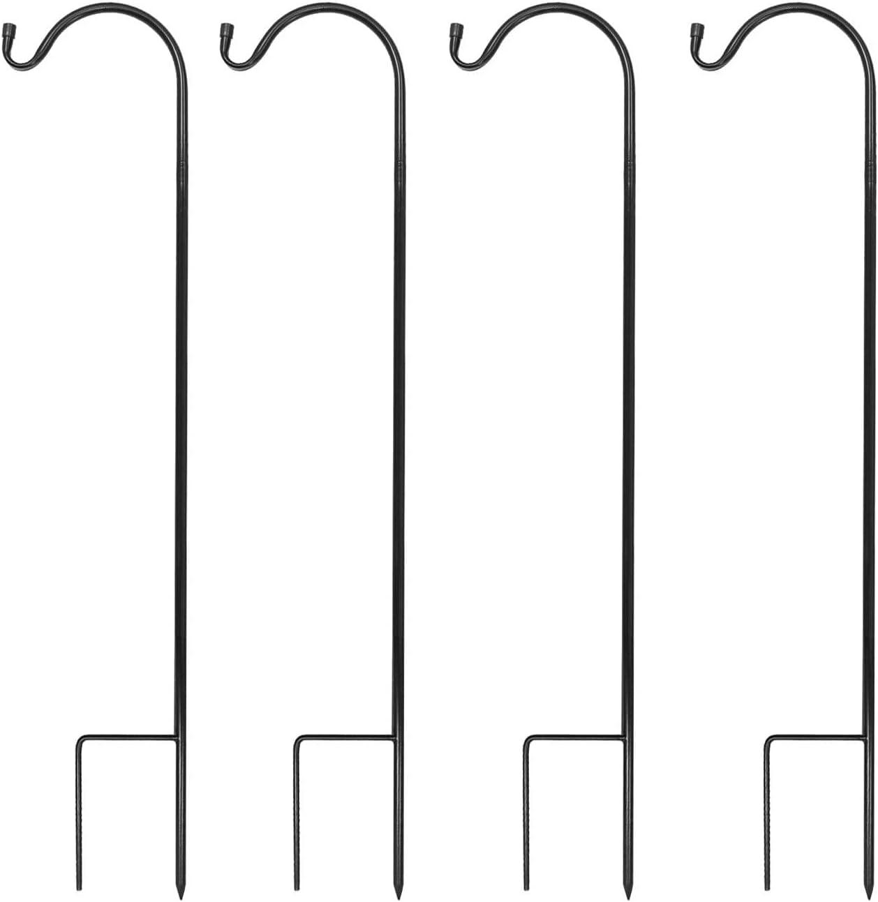 Sorbus Shepherd's Hooks - Set of 4 Extendable Garden Planter Stakes for Bird Feeders, Outdoor D cor, Plants, Lights, Lanterns, Flower Baskets, and More! Heavy Duty - Up to 6.5 Lbs. (4 Pack)