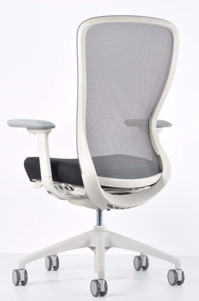 High Back 40'' White Mesh Swivel Task Chair with Adjustable Arms