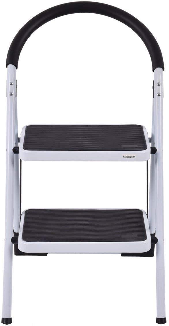 Costway 2 Step Ladder Folding Stool Heavy Duty 330Lbs Capacity Industrial Lightweight