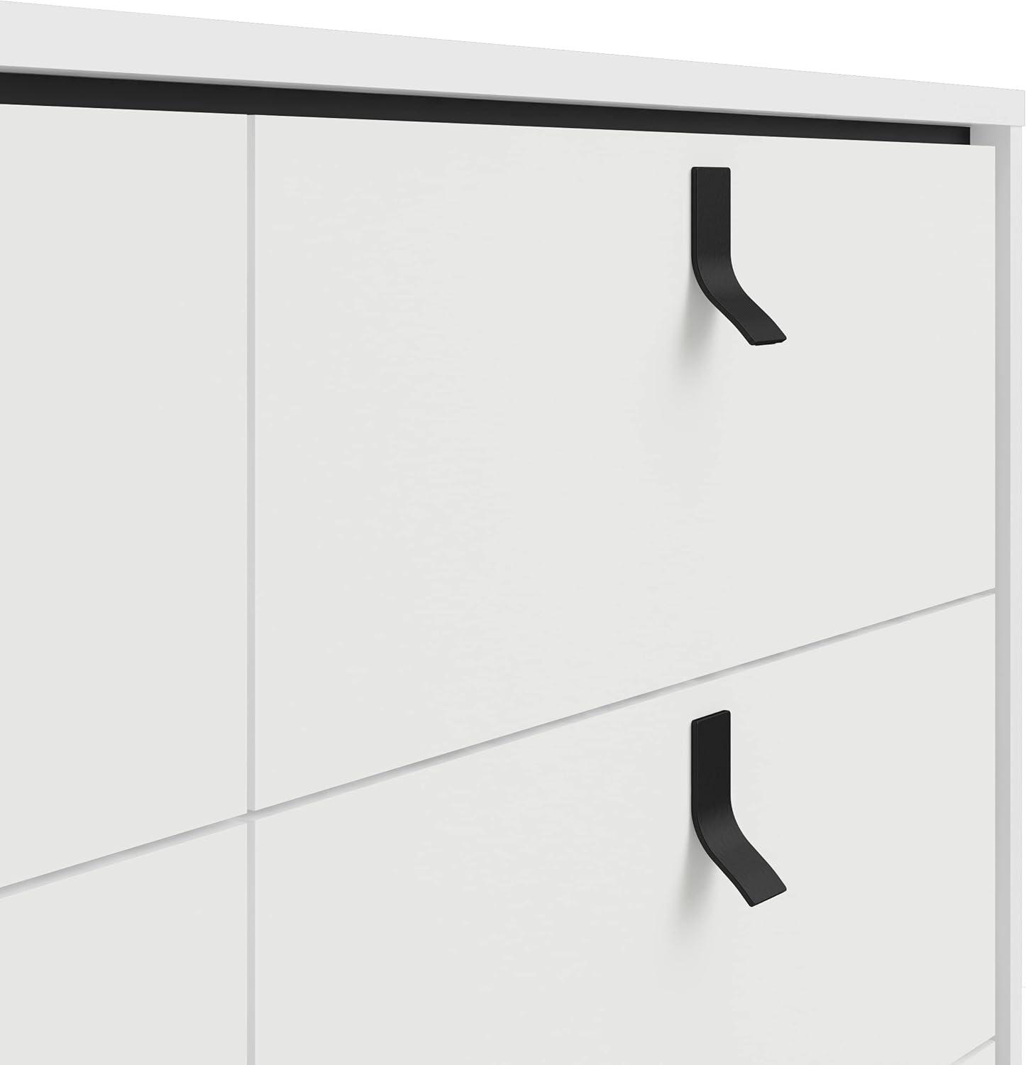 Scandinavian Ry 59'' Matte Black & White Double Dresser with Solid Wood Legs