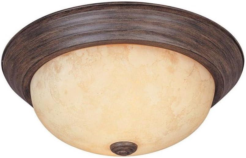 Designers Fountain 11 inch 2-Light Warm Mahogany Flush Mount Ceiling Light, 1257S-WM-AM