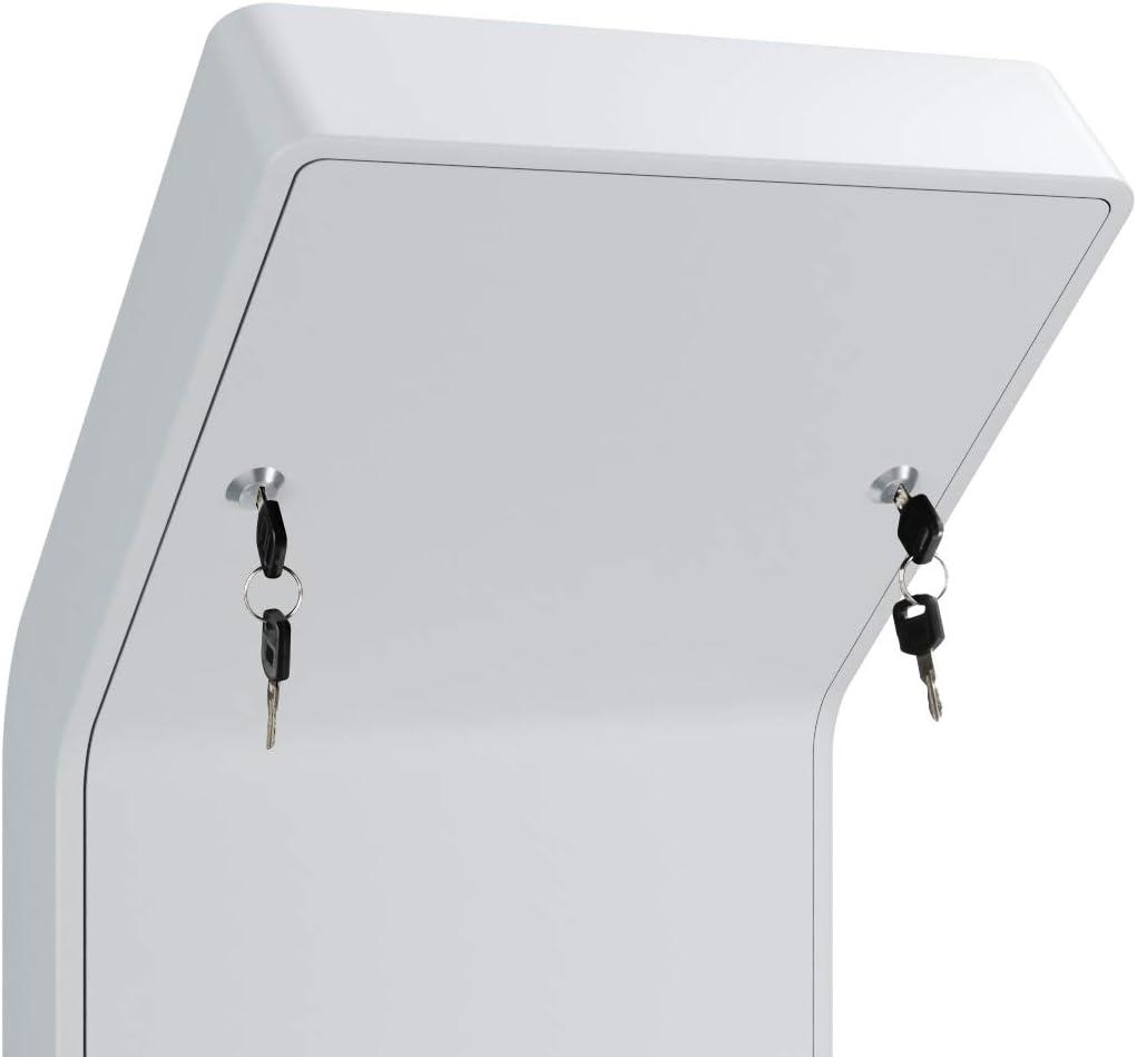 Tablet Kiosk Station – CTA Premium Heavy Duty Large Locking Floor Stand with Interior Cable Routing System for iPad 7th/ 8th/ 9th Gen 10.2” and Other 9-11” Tablets (PAD-KSDKW) – White