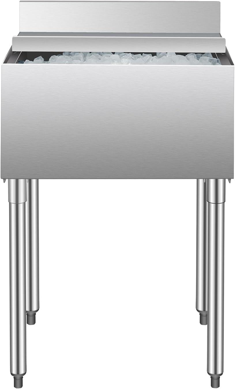 VEVOR 32qt Rolling Ice Chest Cooler Cart Outdoor Stand Up Cooling Bin on Wheels