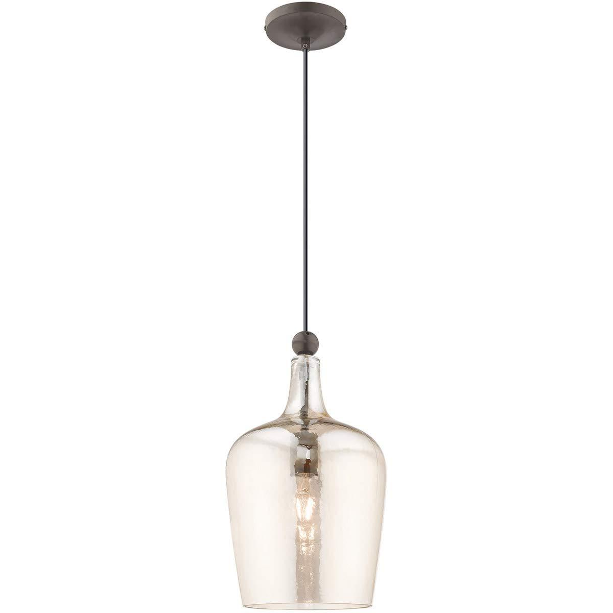 Livex Lighting Art Glass 1 - Light Pendant in  English Bronze
