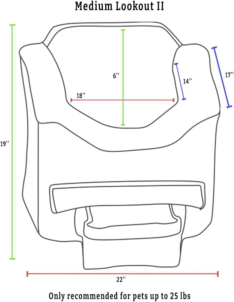 Medium Black Diamond Dog Car Seat with Storage Tray