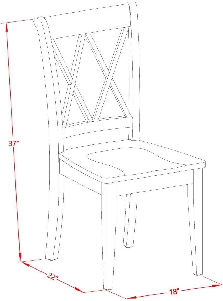 Transitional Linen White 5-Piece Pedestal Dining Set with Cross Back Chairs