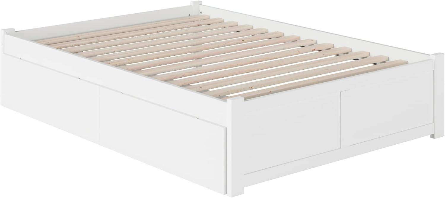 Concord Platform Bed with Flat Panel Foot Board and 2 Urban Bed Drawers, Multiple Colors, Multiple Sizes