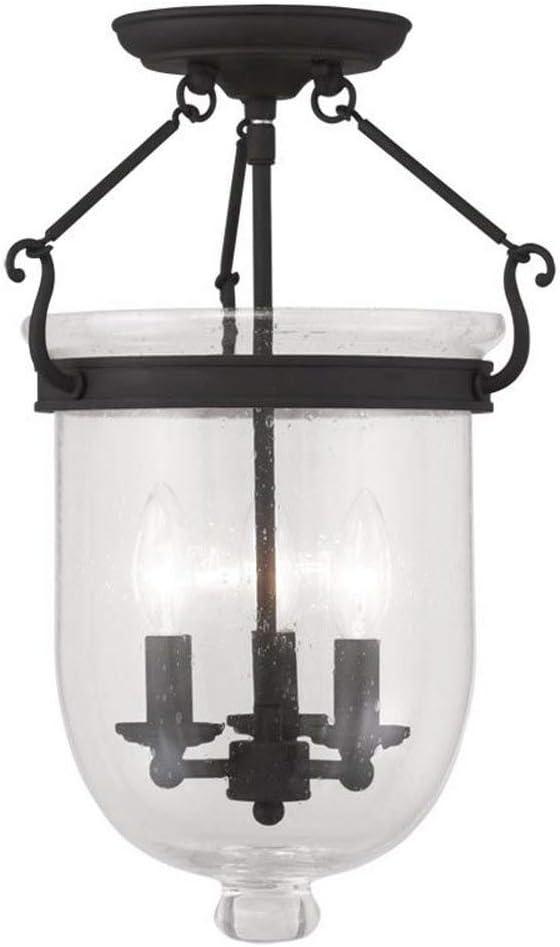 Livex Lighting Jefferson 3 - Light Flush Mount in  Black