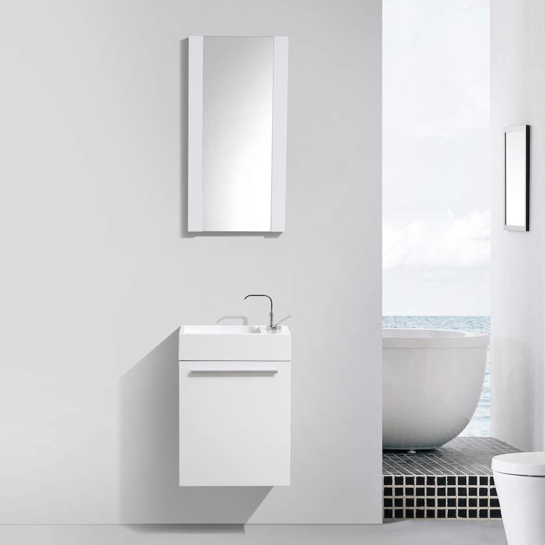 18 Inch Vanity with Acrylic Sink - Cart Oak