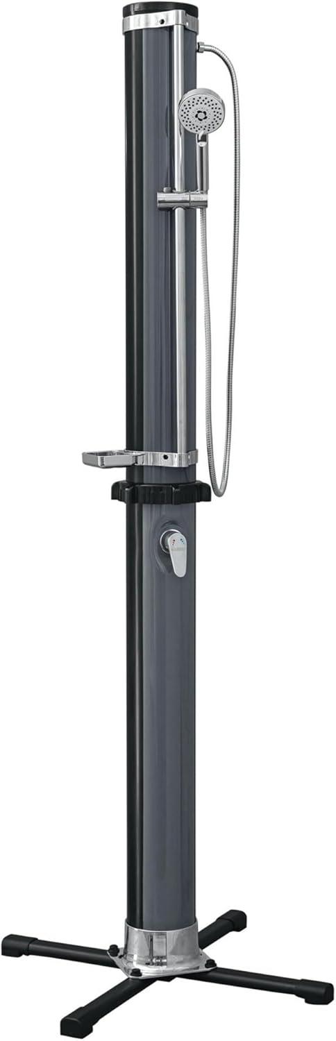 Bestway SolarFlow 9.2 Gallon Water Capacity Solar Heat Outdoor Shower with Adjustable Shower Head, Multiple Spray Settings and Quick Connector, Black