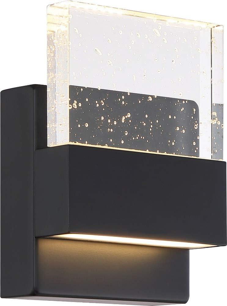 62/1511-Nuvo Lighting-Ellusion-15W 1 LED Small Wall Sconce-4.75 Inches Wide by 6.38 Inches High-Matte Black Finish