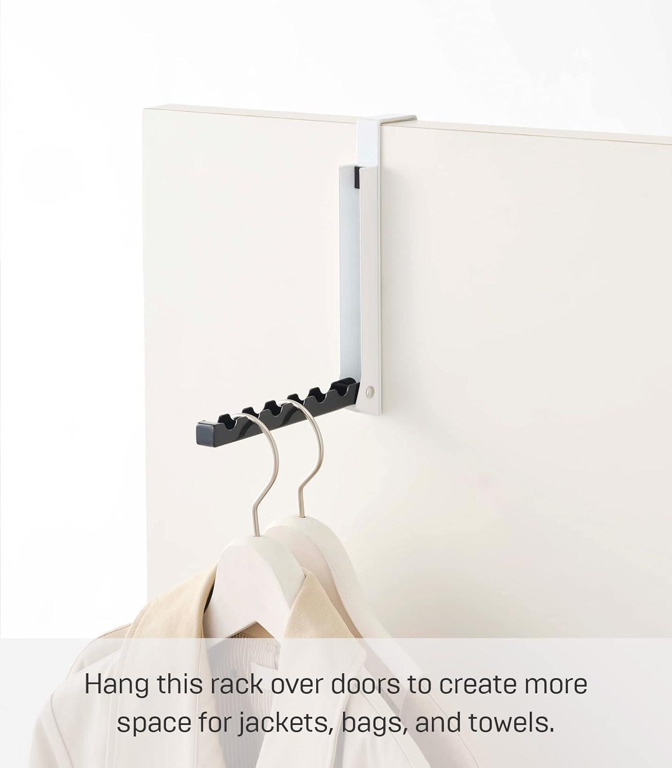 Yamazaki Home Over The Door Hooks - Folding Hanging Coat Rack, Steel, Over-the-Door