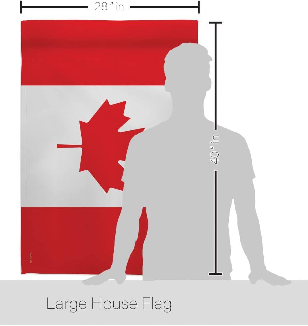 Breeze Decor 08277 Canada Country 2-Sided Vertical Impression House Flag - 28 x 40 in.