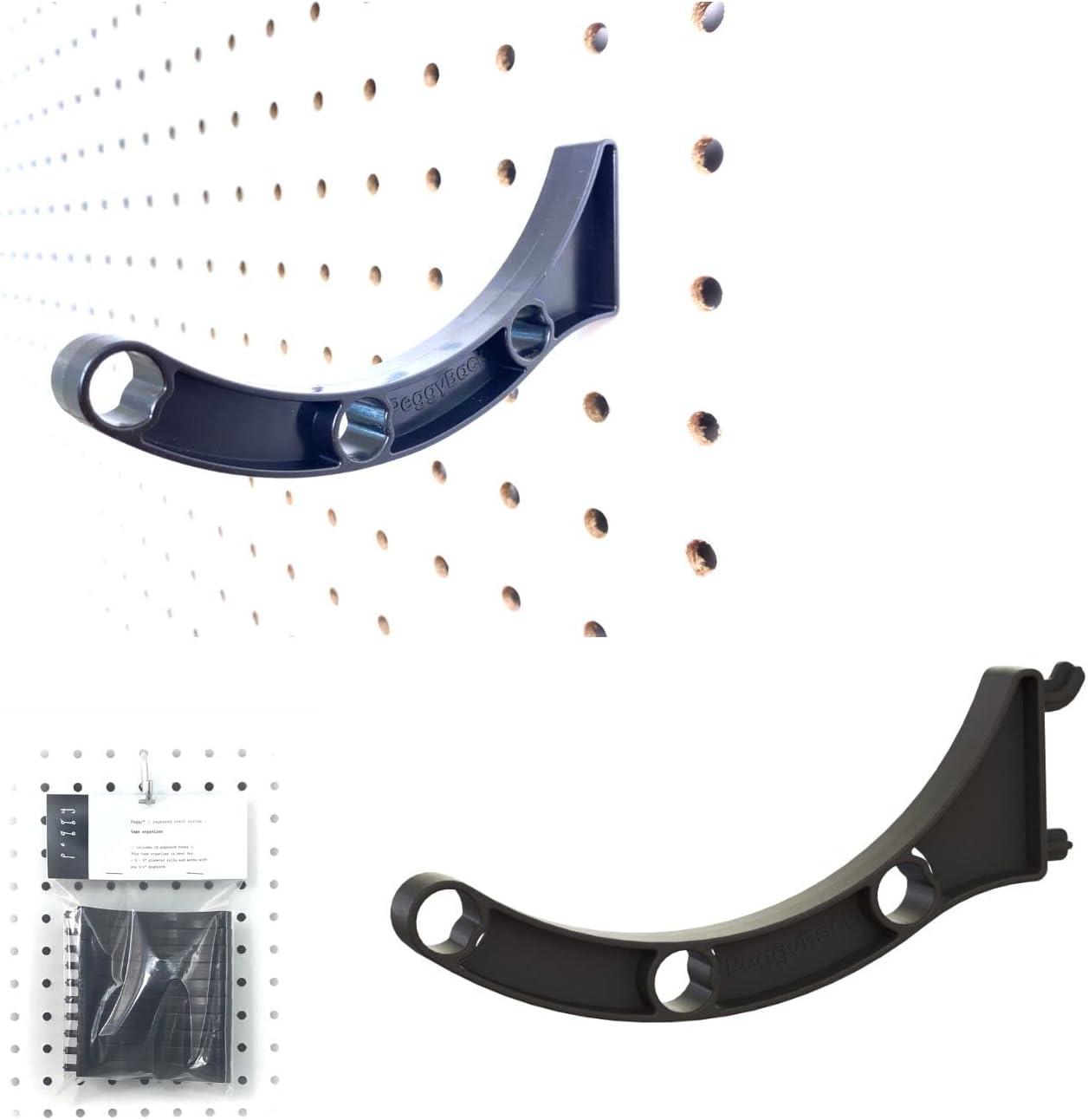 Peggy Pegboard Work Station Organizer – Hooks & Dowels for Tape, Ribbon, Wire, Crafts, Wine Rack Black 10PK Hooks Only