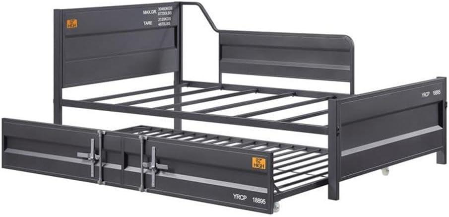 Acme Furniture Twin/Full Cargo Bed Gunmetal Finish