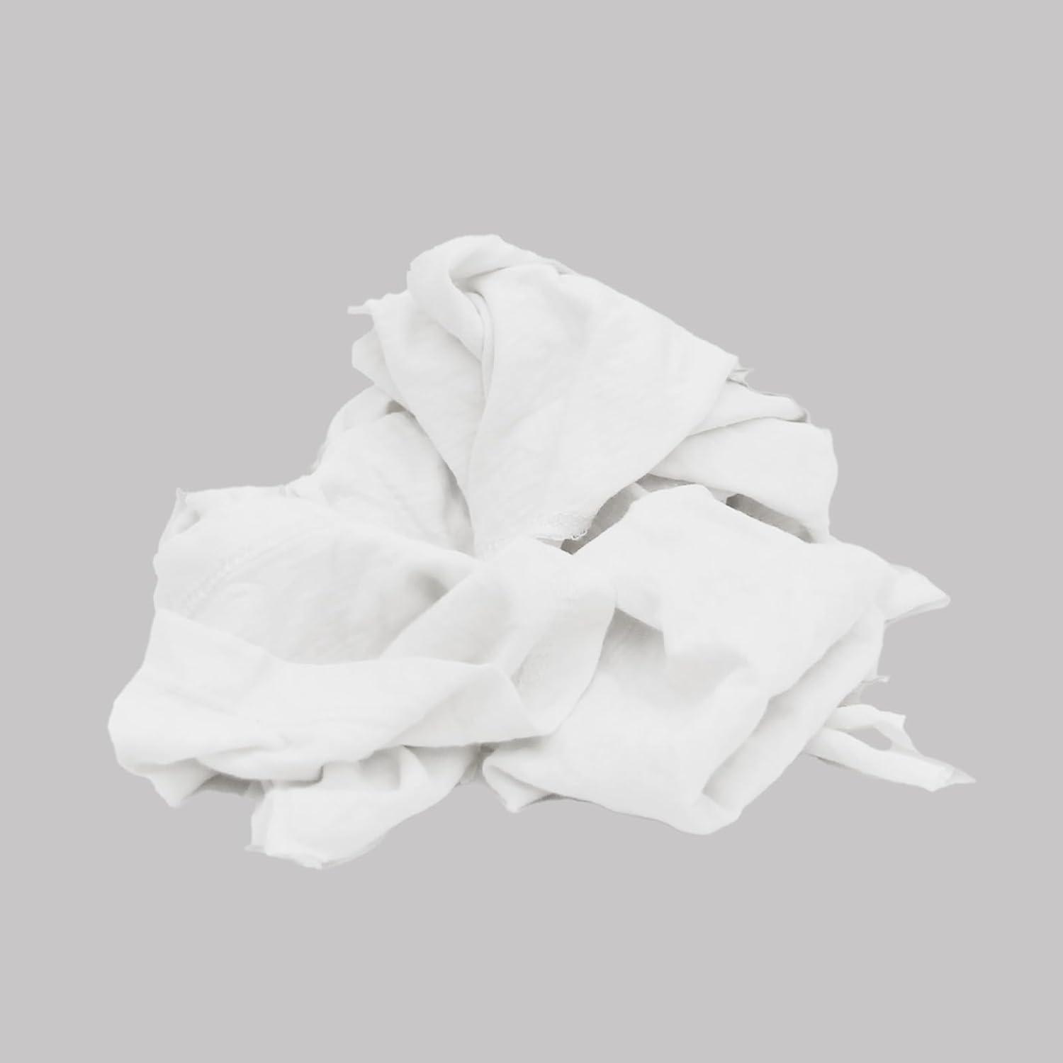 SupremePlus New White Knit T-Shirt Rags, Multipurpose Cleaning Cloth Wipe - 10 lbs. Box