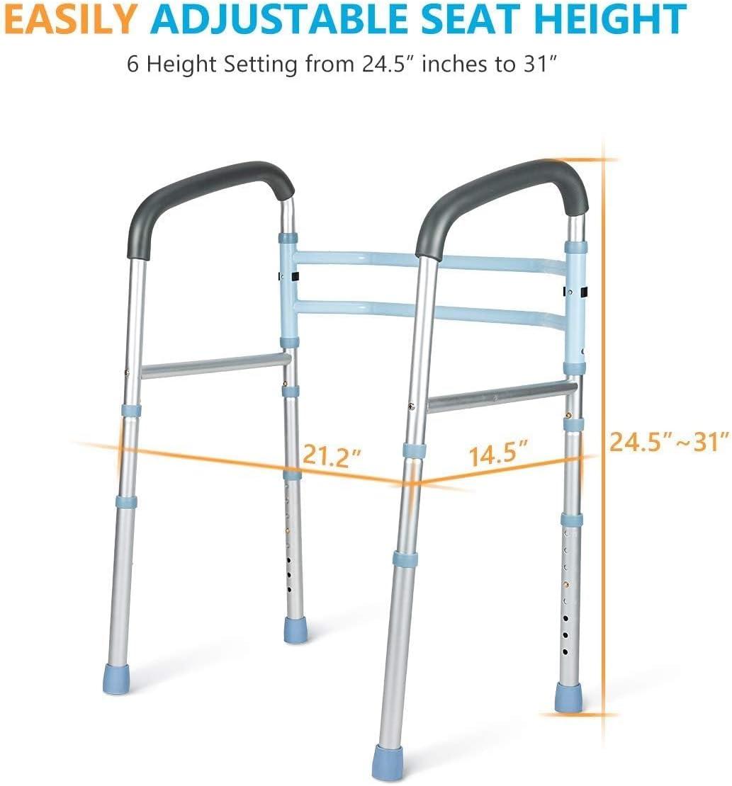 Adjustable Aluminum Toilet Safety Rail with Padded Grip