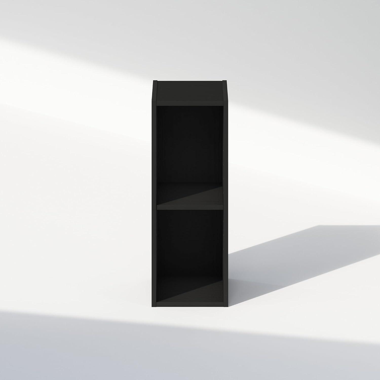 Furinno Reed 2-Tier Multipurpose Clothing & Closet Storage Organizer Shelf, 8-Inch Width, Blackwood