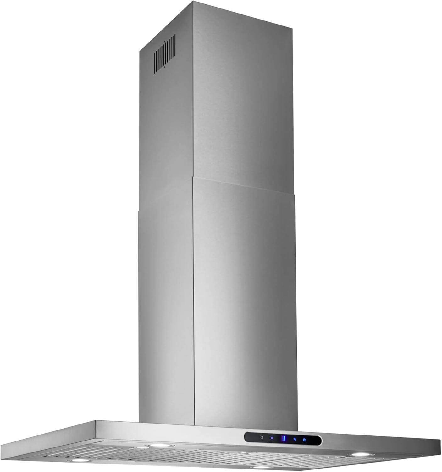 Broan 36" Stainless Steel Convertible Island Range Hood with LED Lighting