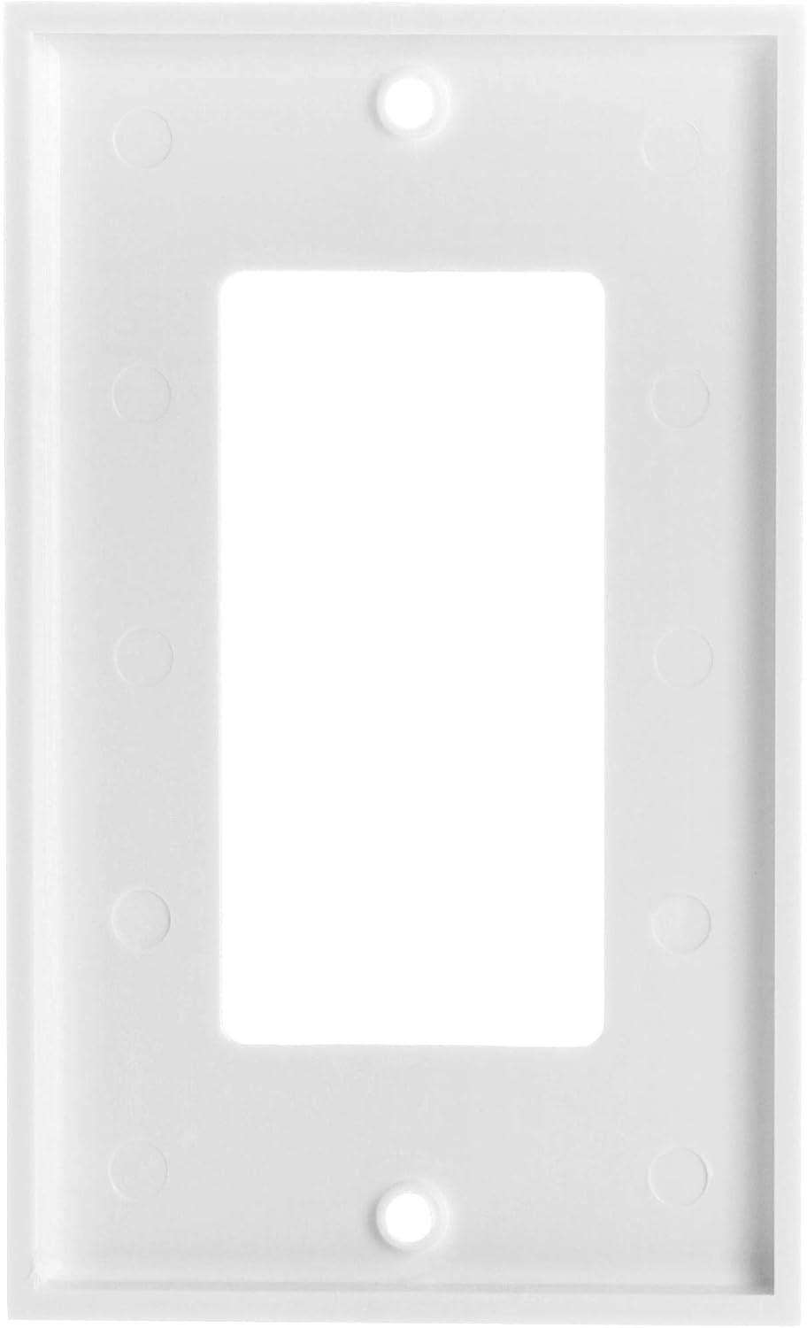 Cmple - [10 PACK] White Standard 1-Gang Blank Decora Wall Plate, Polycarbonate Thermoplastic Panel GFCI Electrical Wall Plate Single-Gang Cover