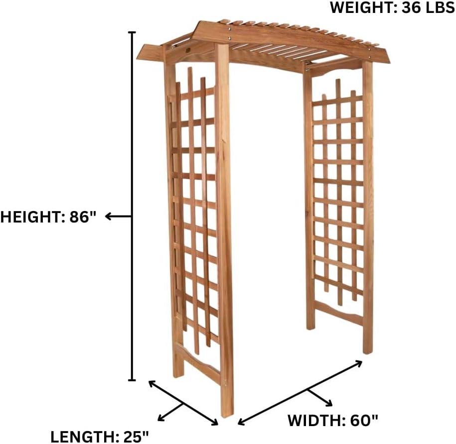 5 Ft Beige Cedar Wooden Garden Arbor Trellis