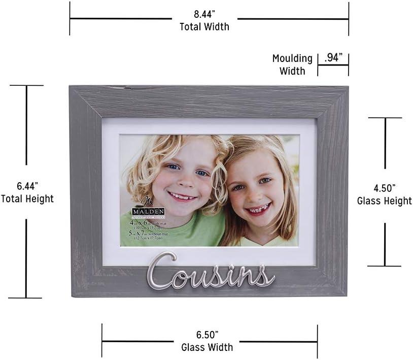 Gray Rustic Wood Grain Cousins Picture Frame with Silver Attachment