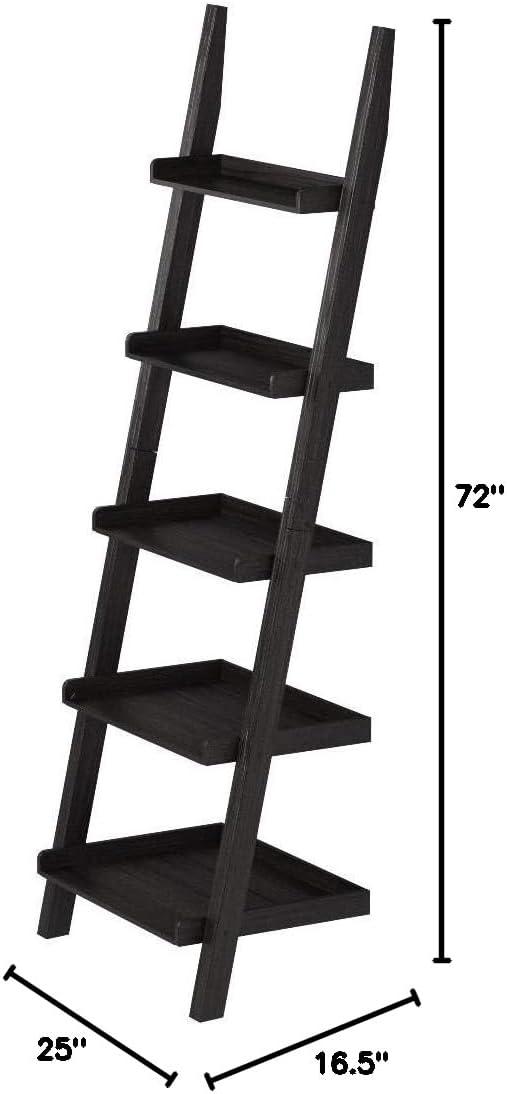 Coaster Colella 5-Shelf Transitional Wood Ladder Bookcase in Cappuccino