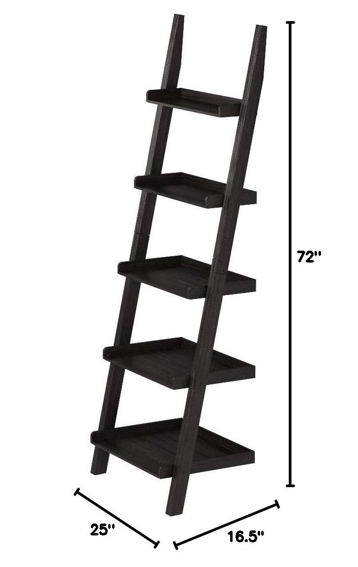 Coaster Colella 5-Shelf Transitional Wood Ladder Bookcase in Cappuccino