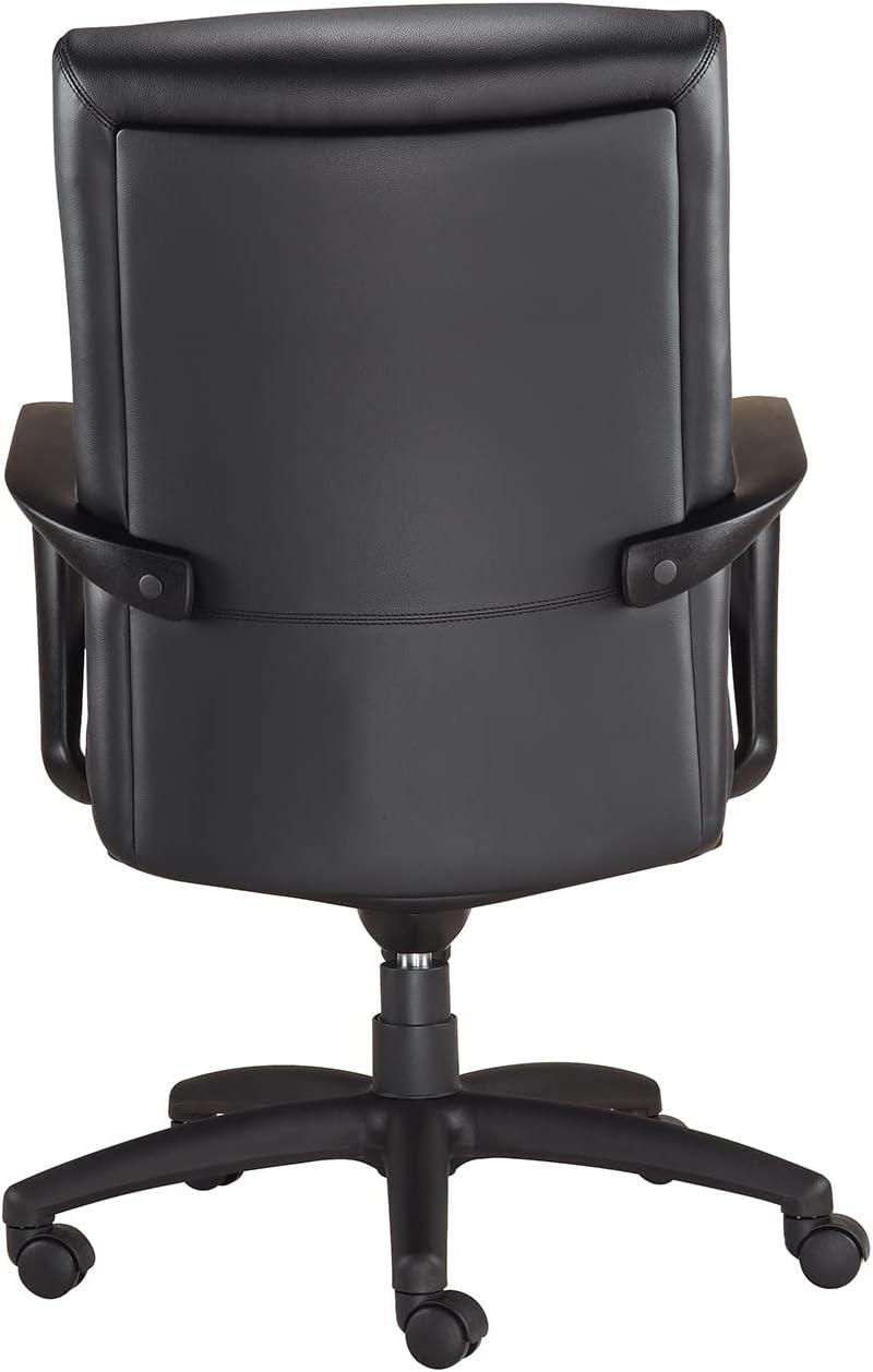 Manchester Mid Back Black Leather Office Chair with Metal Frame