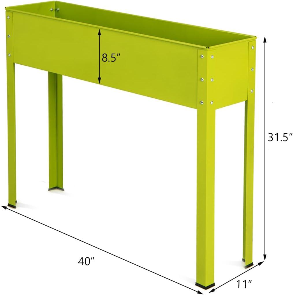 Costway 40''x12'' Outdoor Elevated Garden Plant Stand Raised Tall Flower Bed