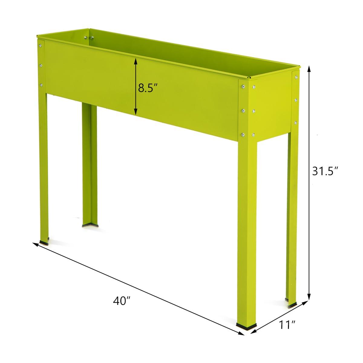 Costway 40''x12'' Outdoor Elevated Garden Plant Stand Raised Tall Flower Bed
