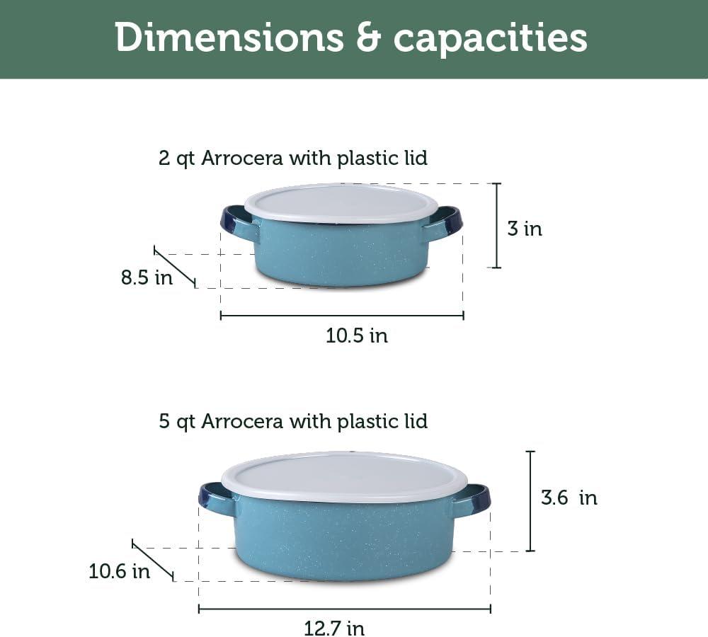 Cinsa 14-Piece Enameled Steel Cookware Set, Turquoise Blue