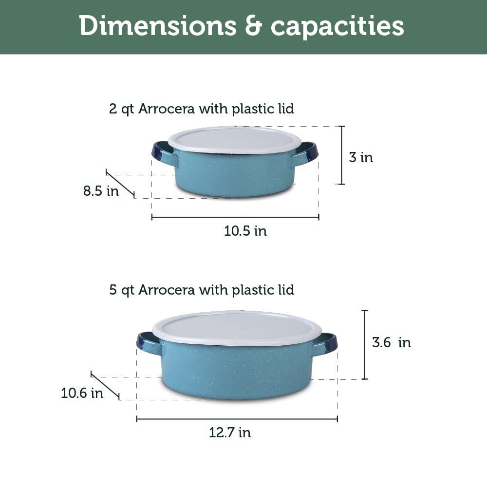 Cinsa 14-Piece Enameled Steel Cookware Set, Turquoise Blue