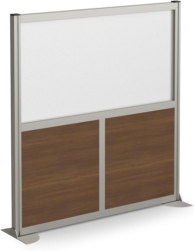 Office Partition, Cubicle Wall Divider, Modern Room Separator, Free Standing Privacy Panel, 52"H x 49"W, Indoor, Warm Ash
