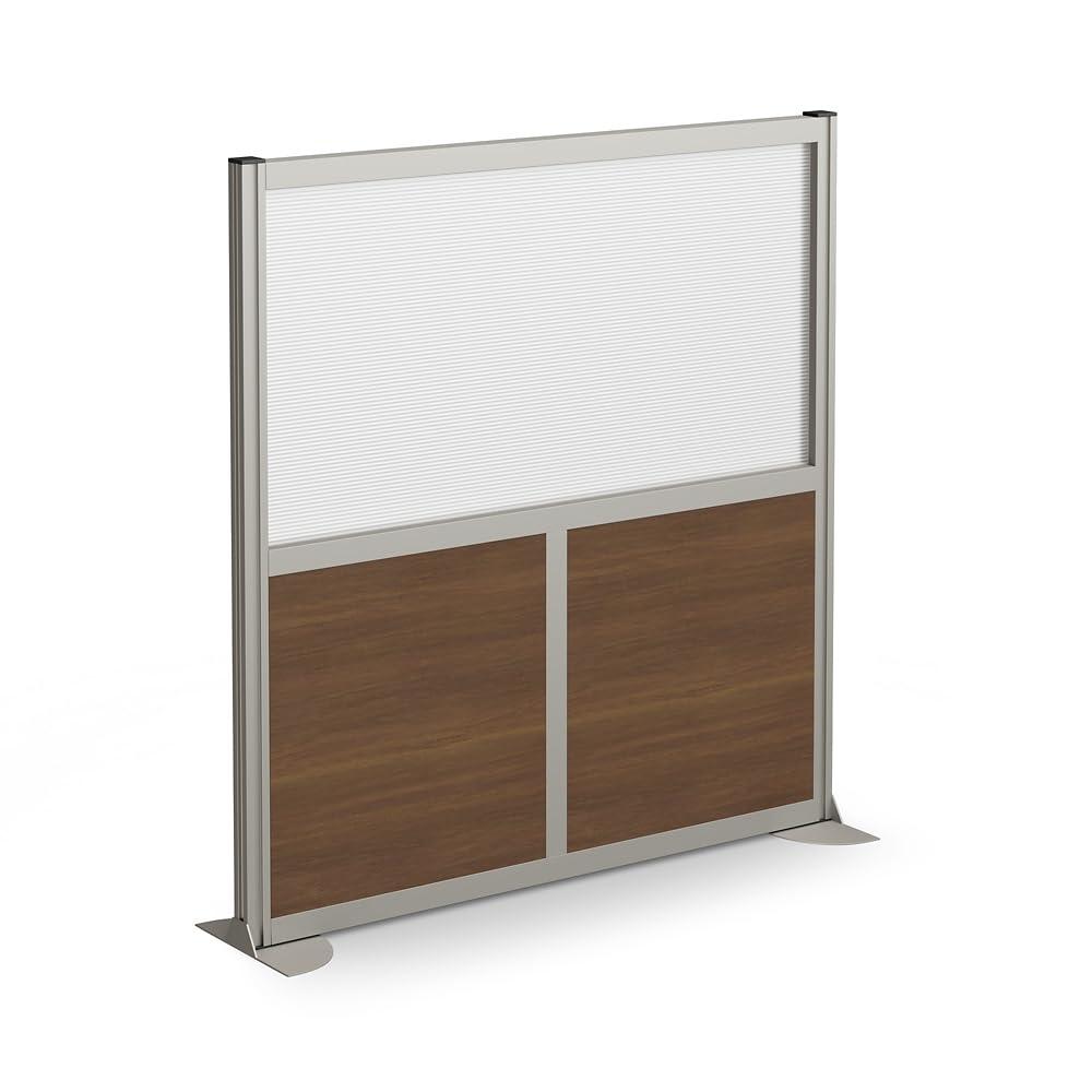 Office Partition, Cubicle Wall Divider, Modern Room Separator, Free Standing Privacy Panel, 52"H x 49"W, Indoor, Warm Ash